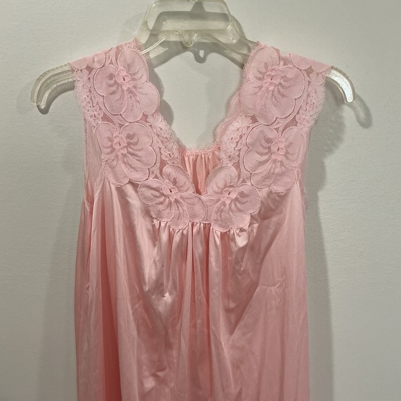 Vintage Vanity Fair 2 Pc Pink Lace Nightgown & Robe Peignoir Set Size Small - Picture 7 of 11